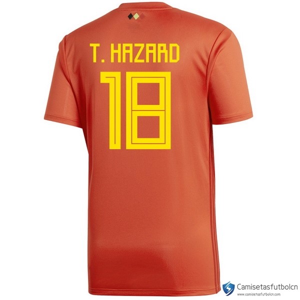 Camiseta Seleccion Belgica Primera equipo T.Hazard 2018 Rojo